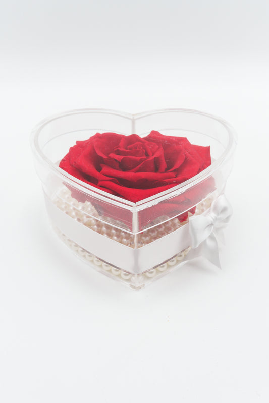 Medium acrylic heart shaped box